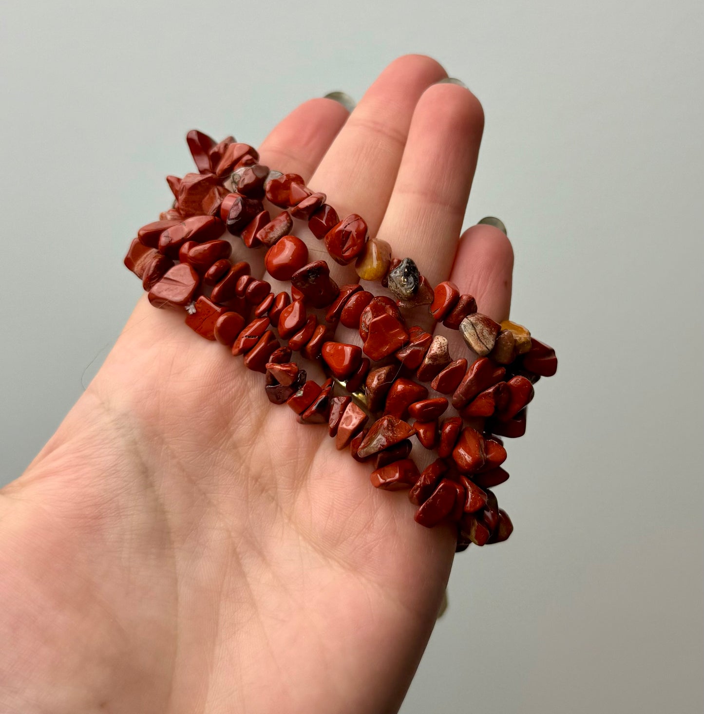 Red jasper chip bracelets