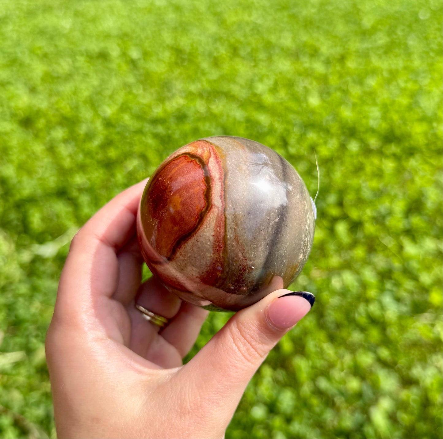 Polychrome jasper sphere