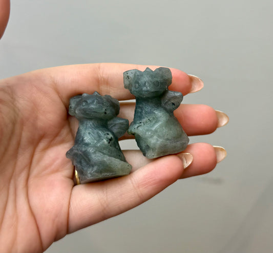 Labradorite dragon carvings