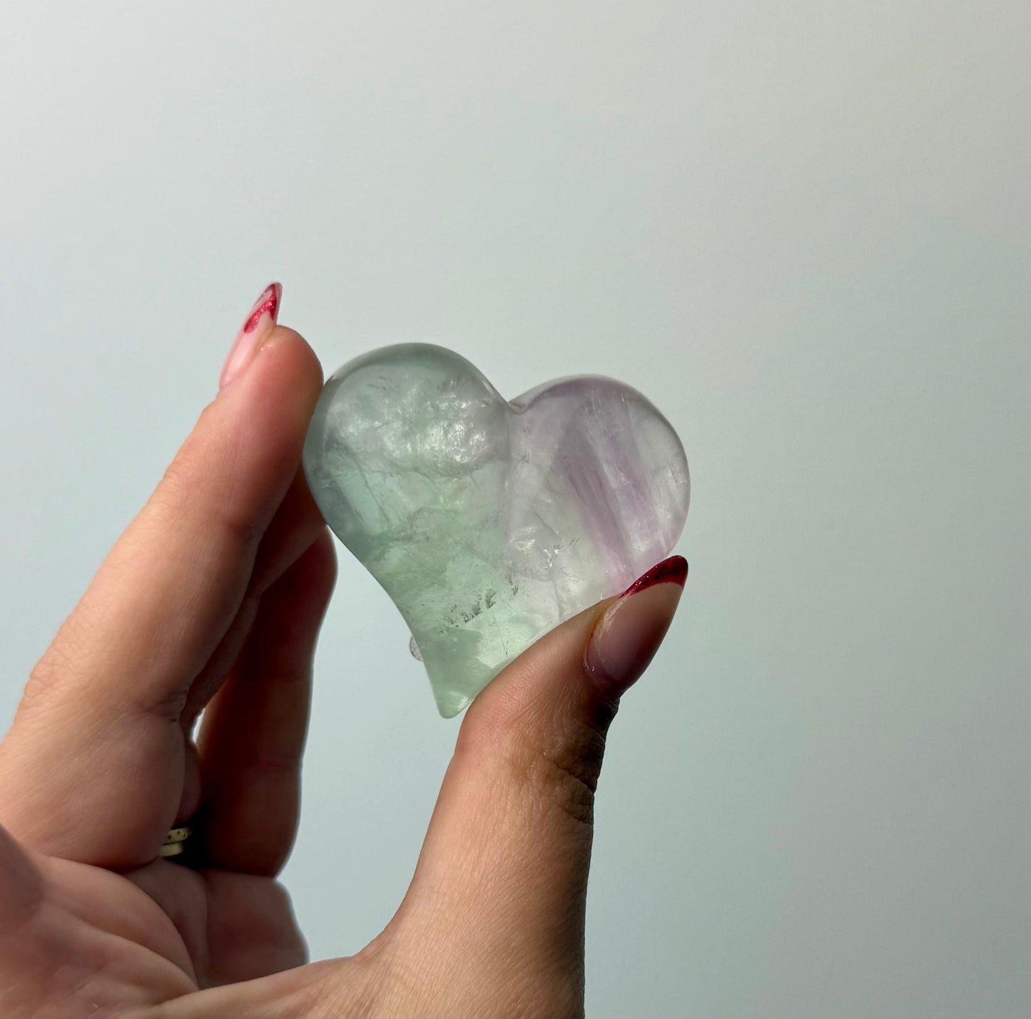 Fluorite heart carving