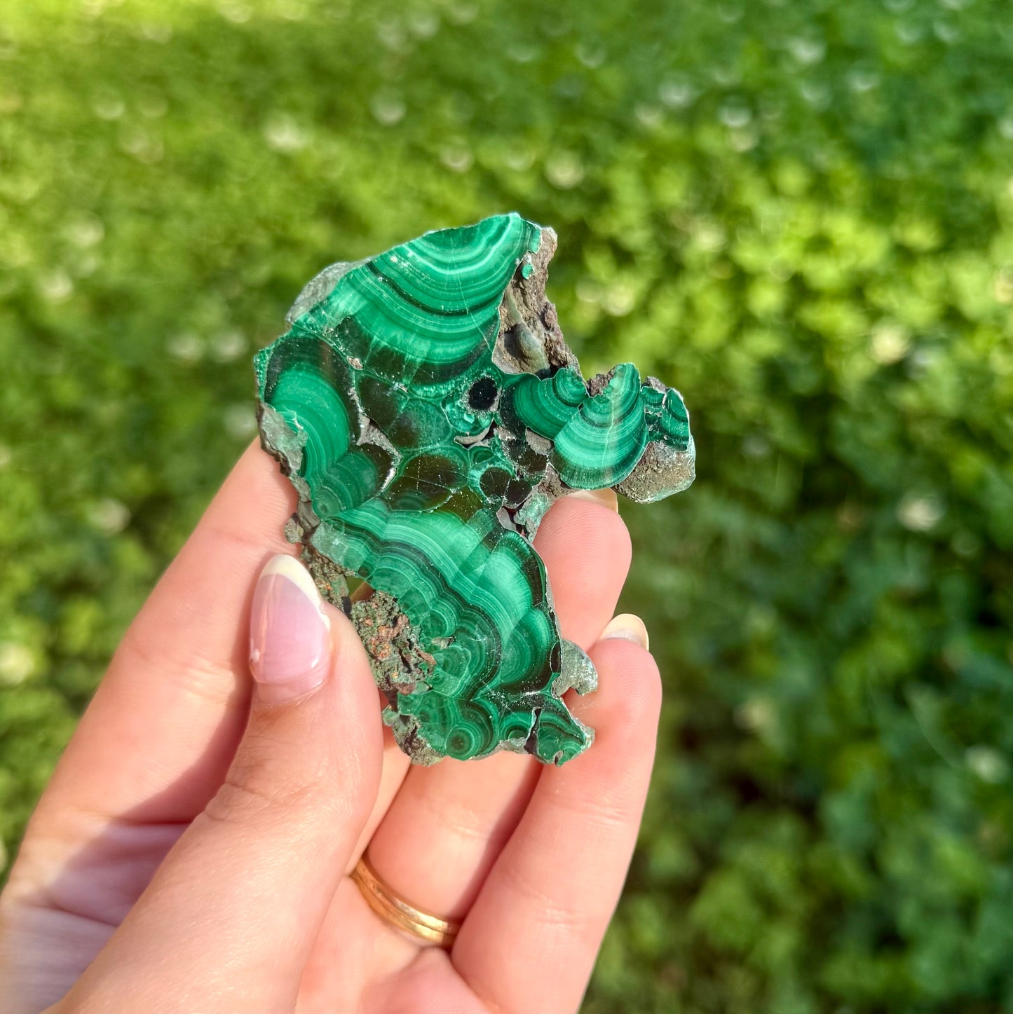 Malachite slab