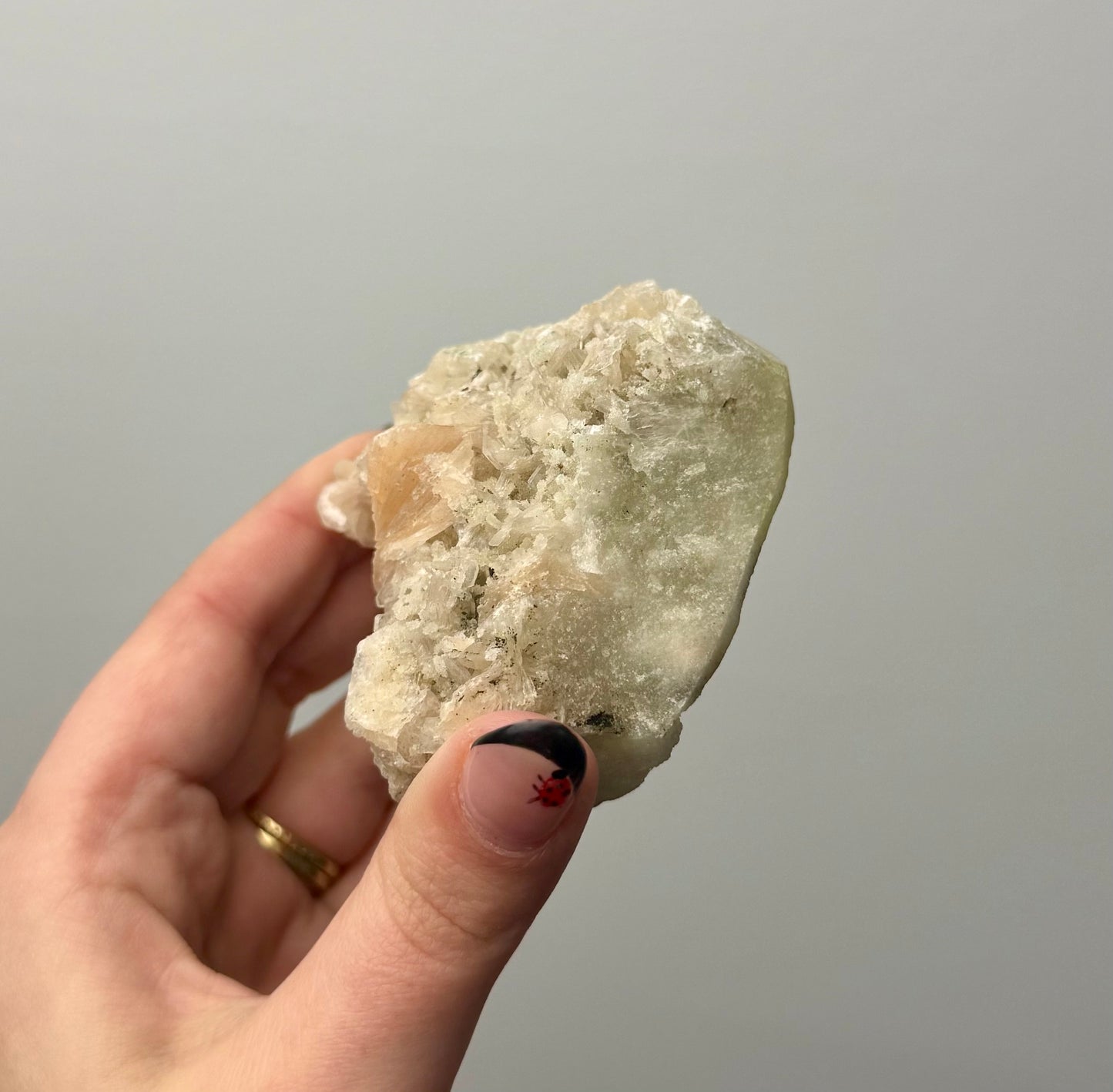 Peach stilbite specimen