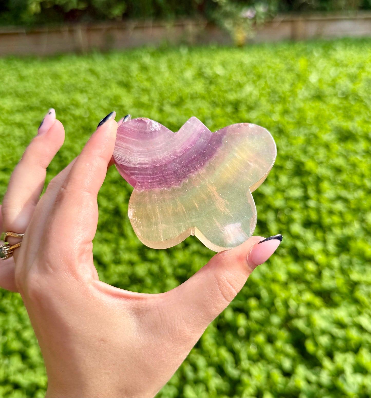 Fluorite butterfly carving