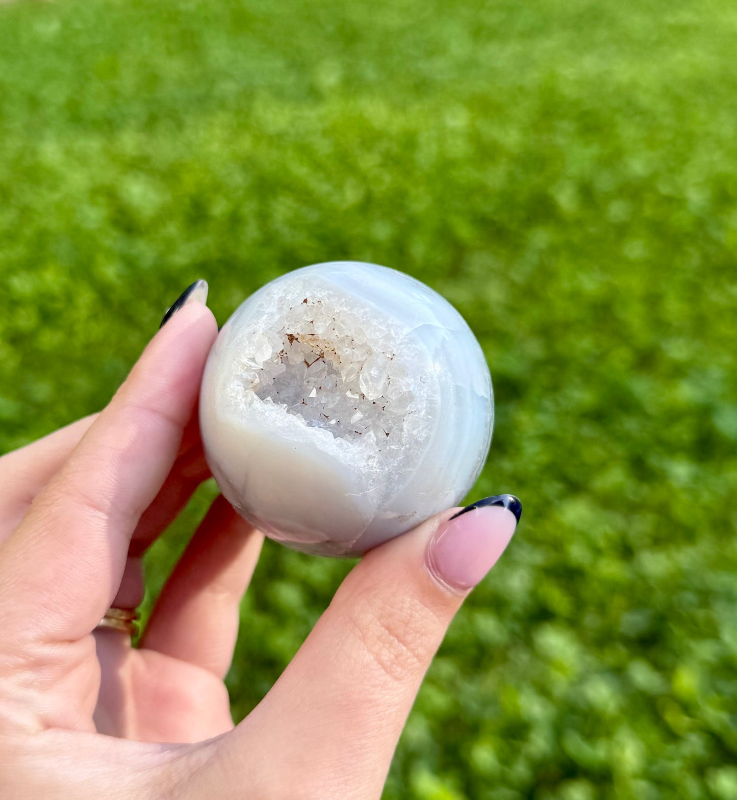 Moss agate sphere