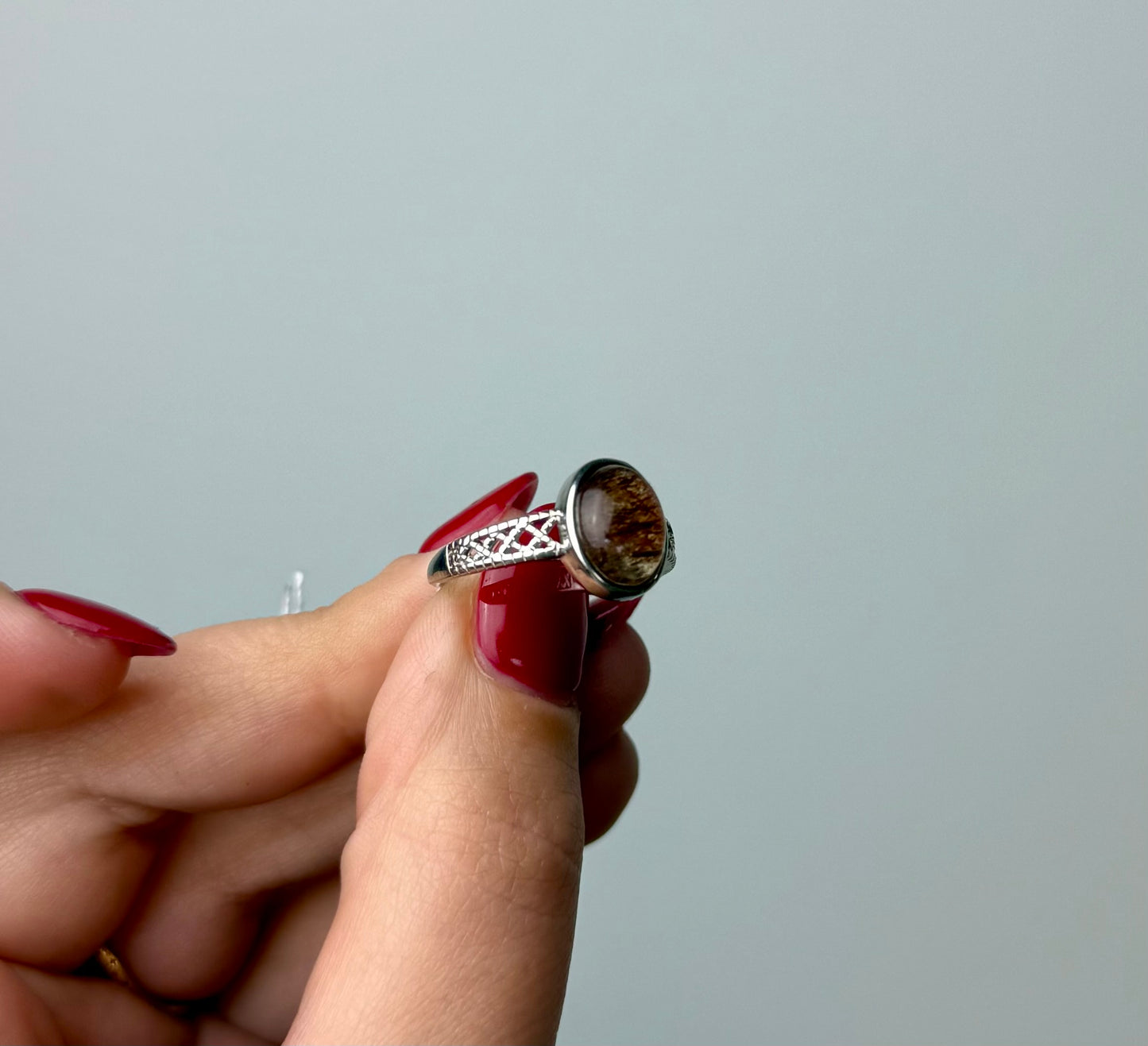 Rutile Quartz adjustable ring