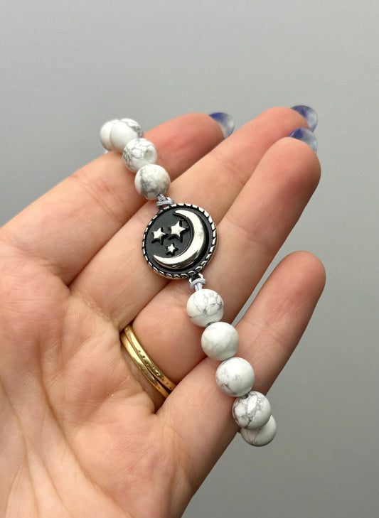 Moon howlite adjustable bracelet thrifted find