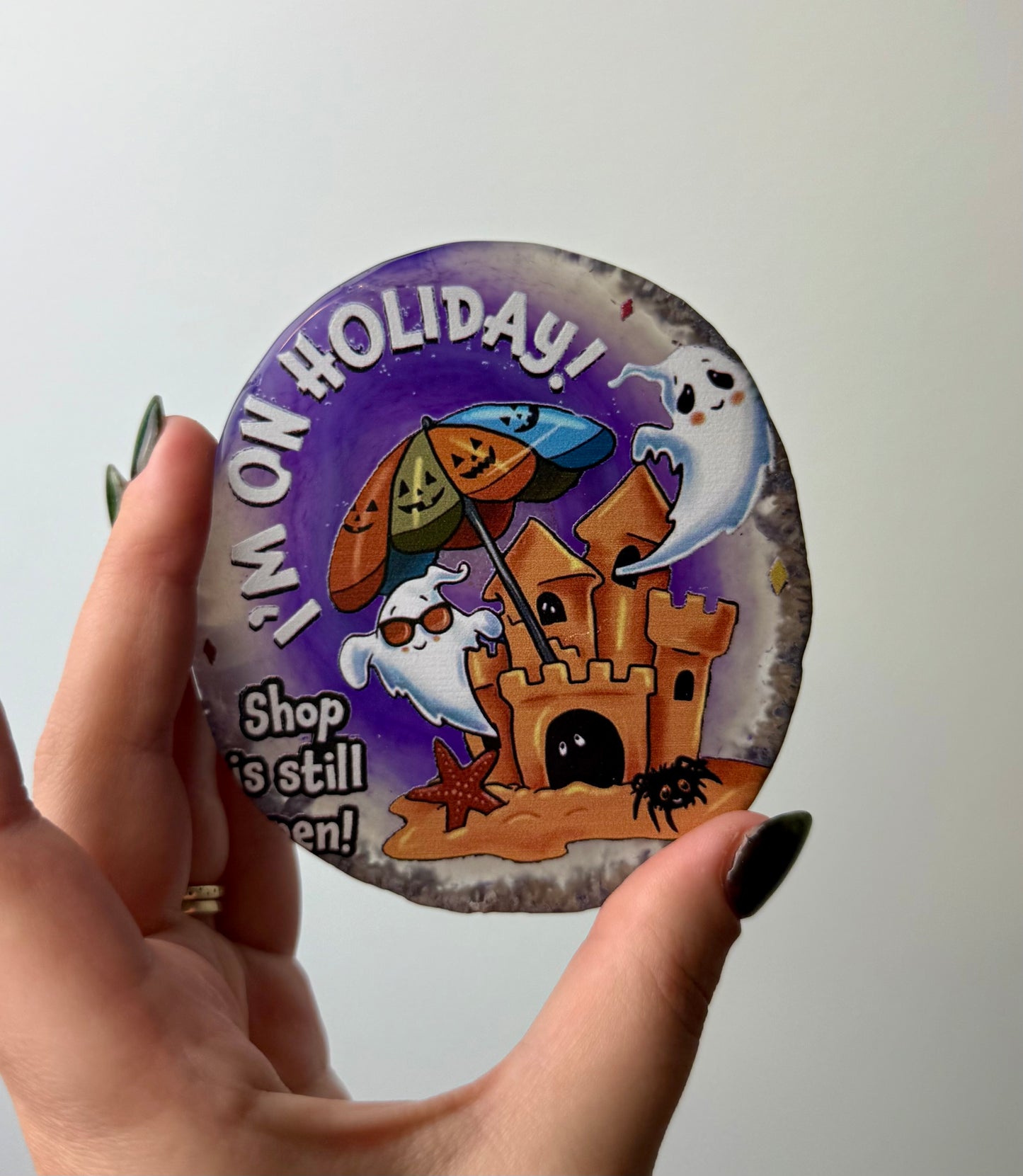 Dyed agate ghost slab