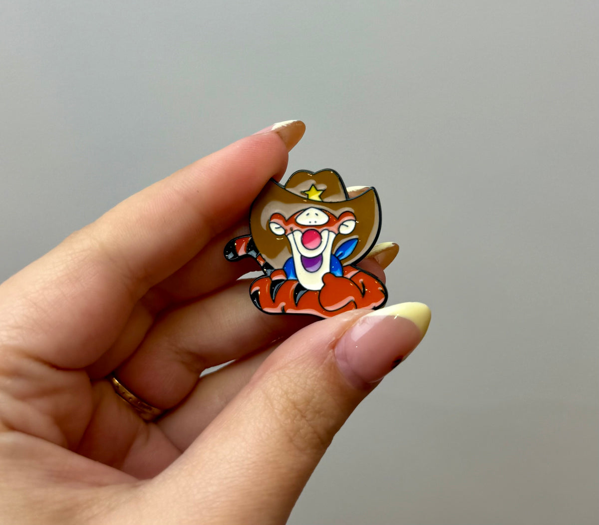 Cowboy tigger enamel pin