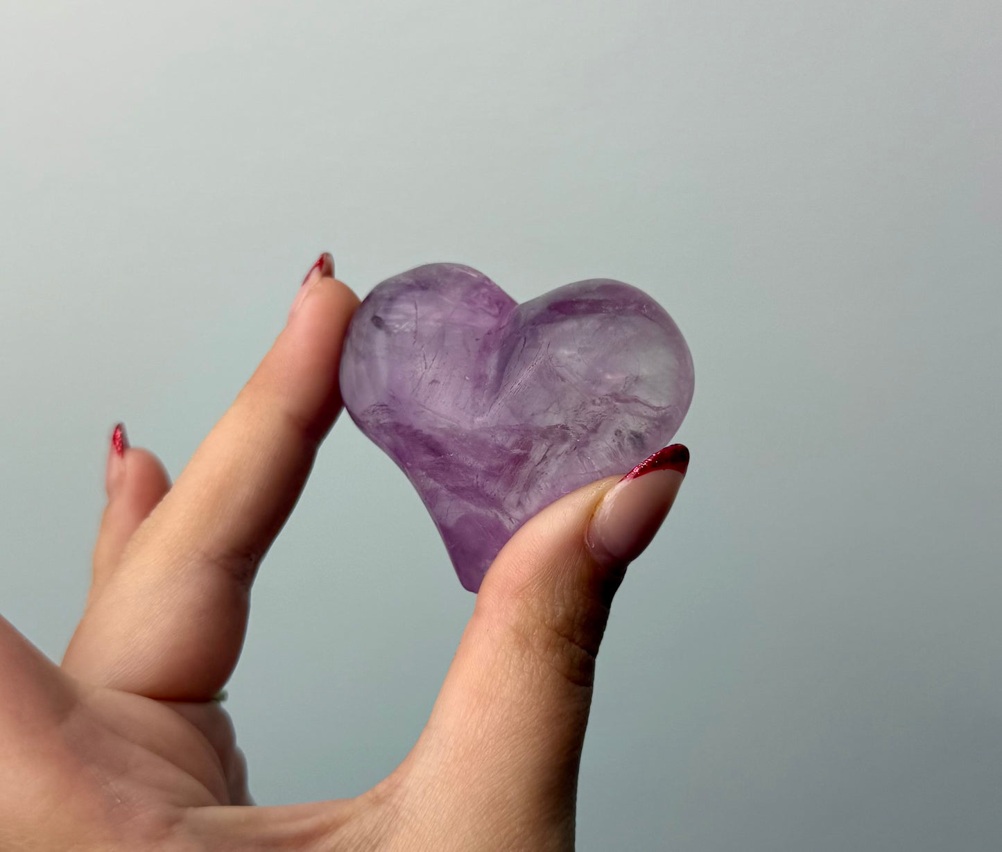 Fluorite heart carving