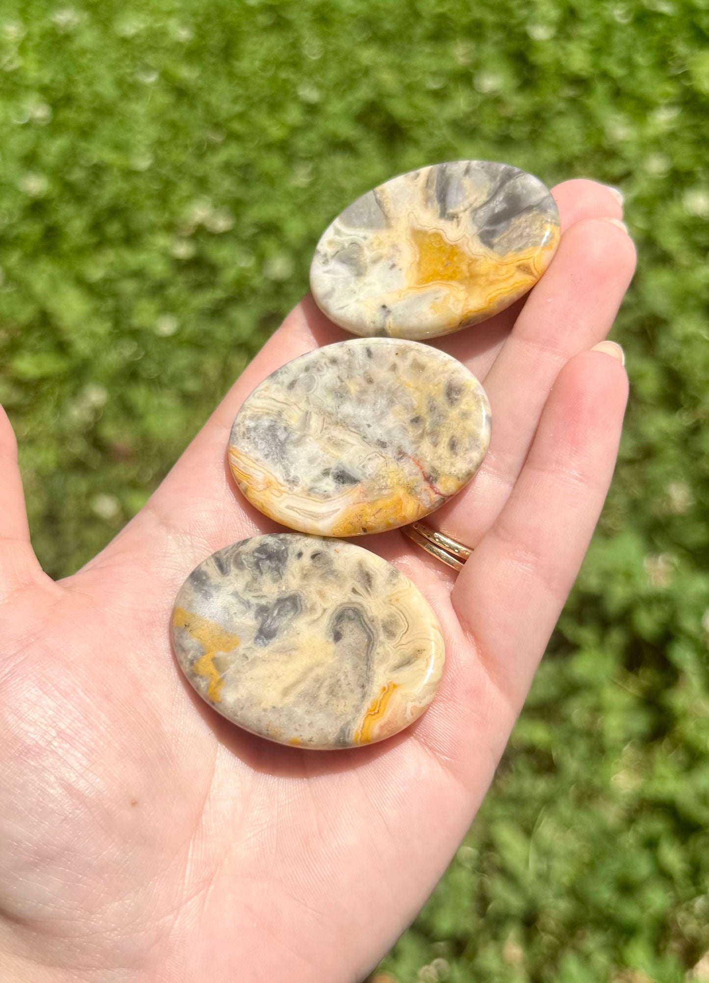 Crazy lace agate worry stones