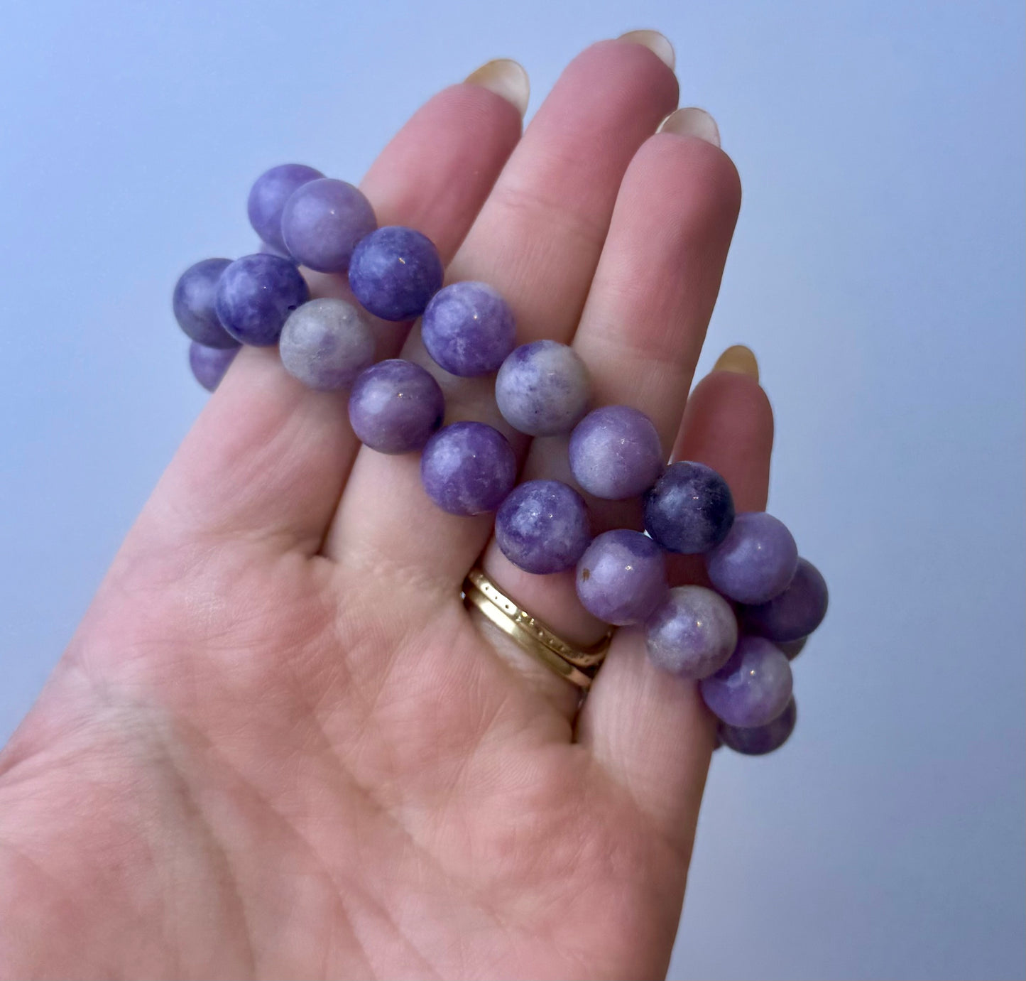 Chunky lepidolite bracelets 10-12mm