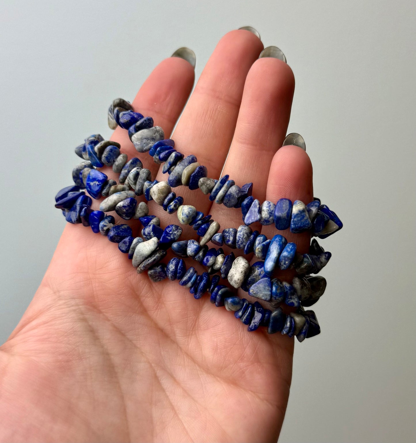 Lapis lazuli chip bracelets