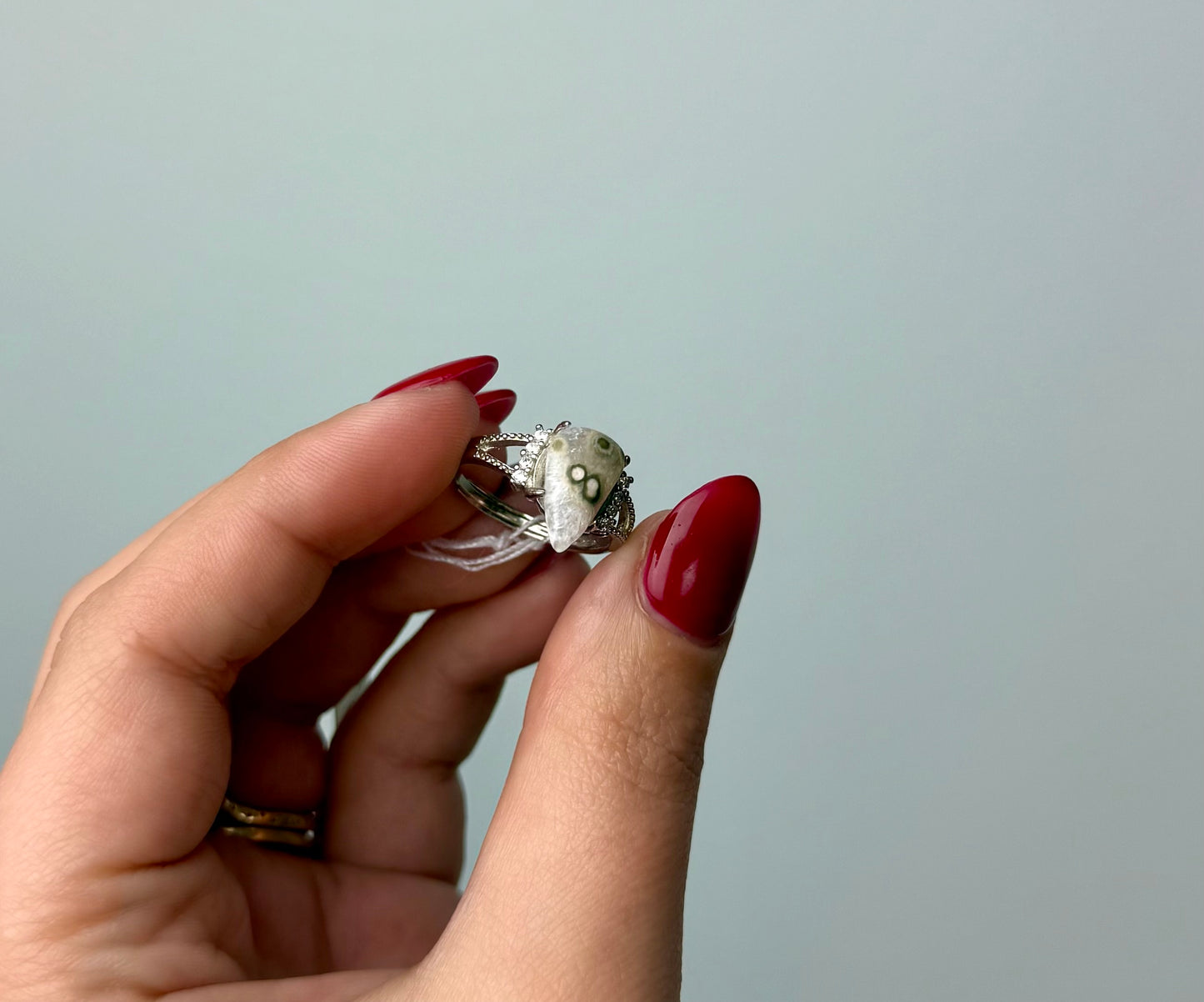 Ocean jasper adjustable ring