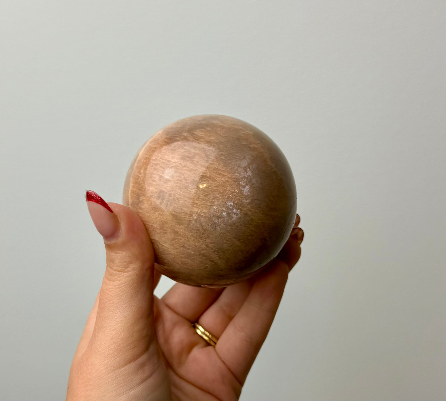 Peach moonstone sphere