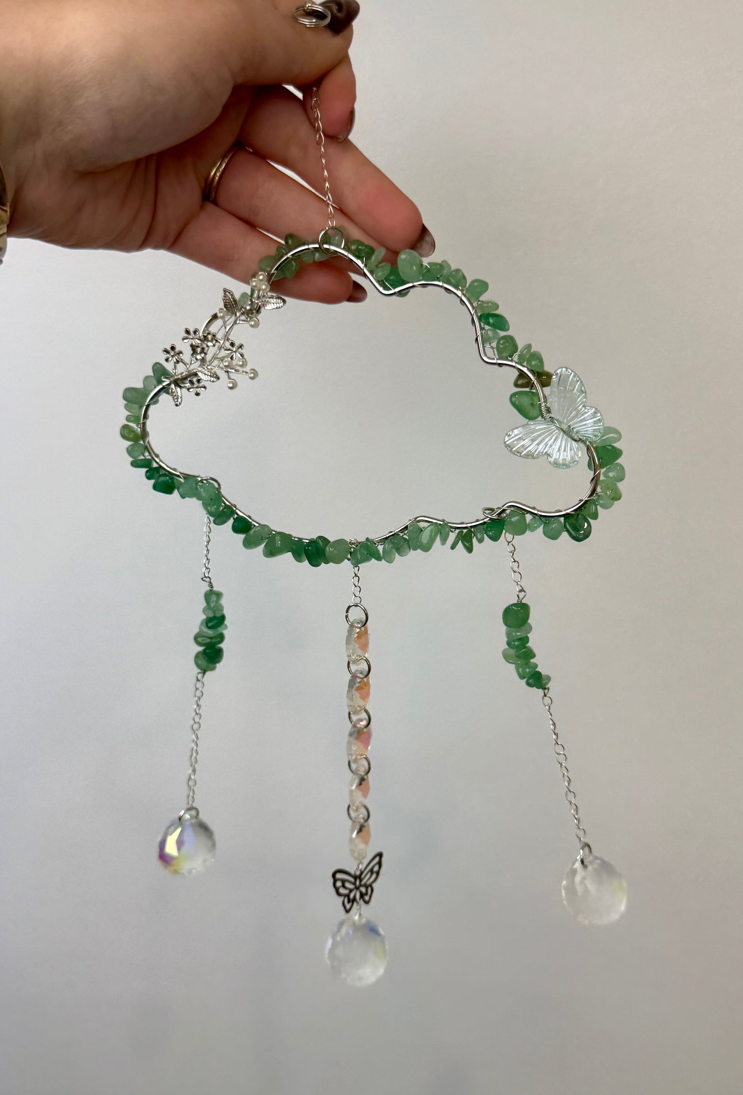 Green aventurine cloud suncatcher