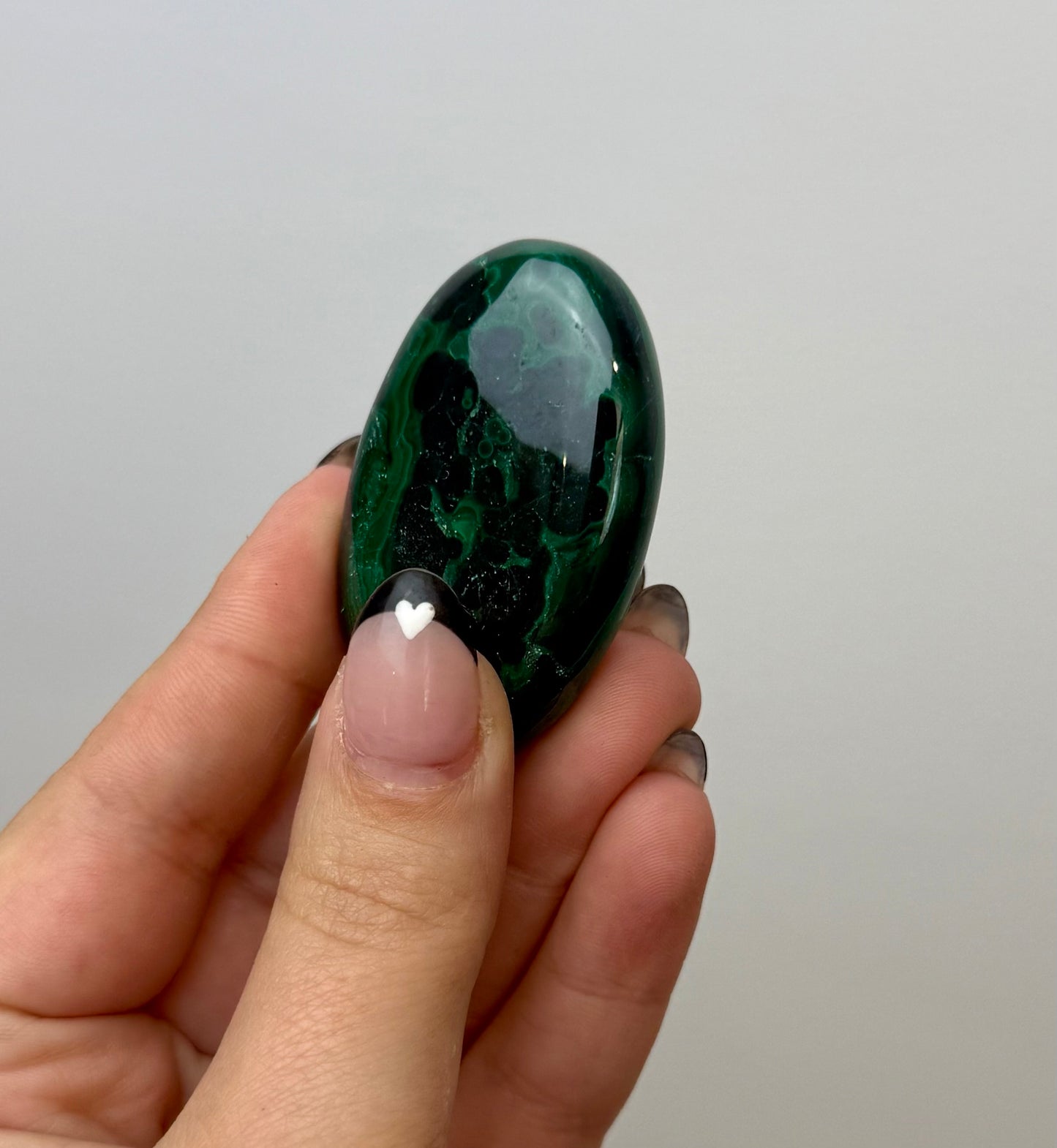 Malachite palm stone