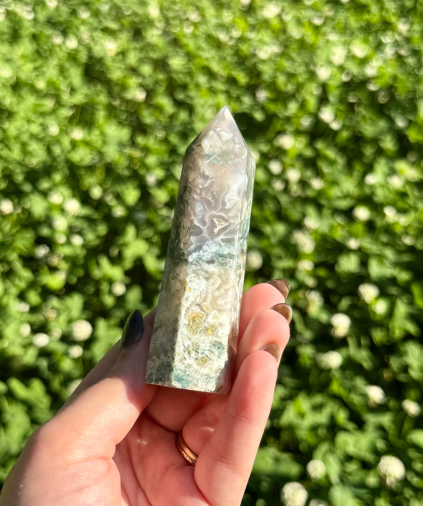 Moss agate tower