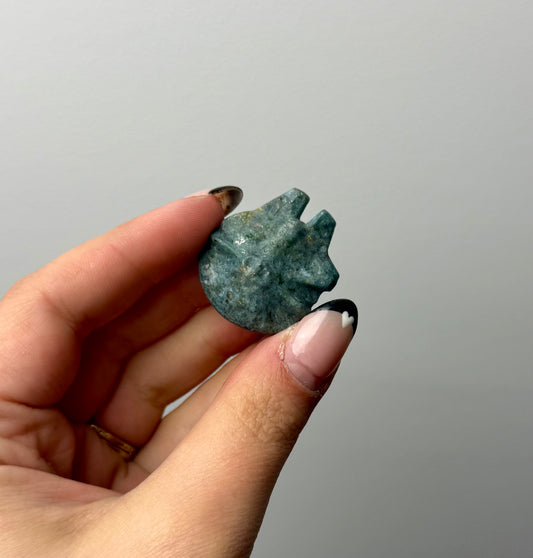 Fuchsite millennium falcon carving 