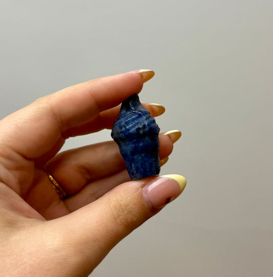 Sodalite ice cream cone carving