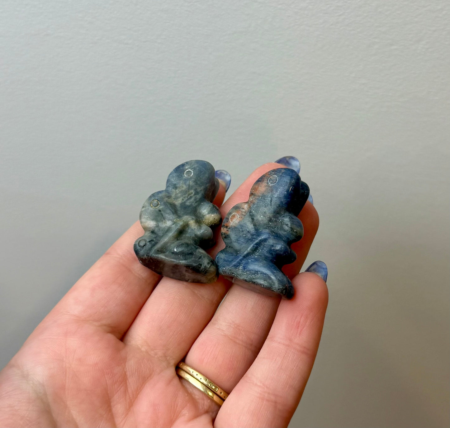 Sodalite fairy carvings