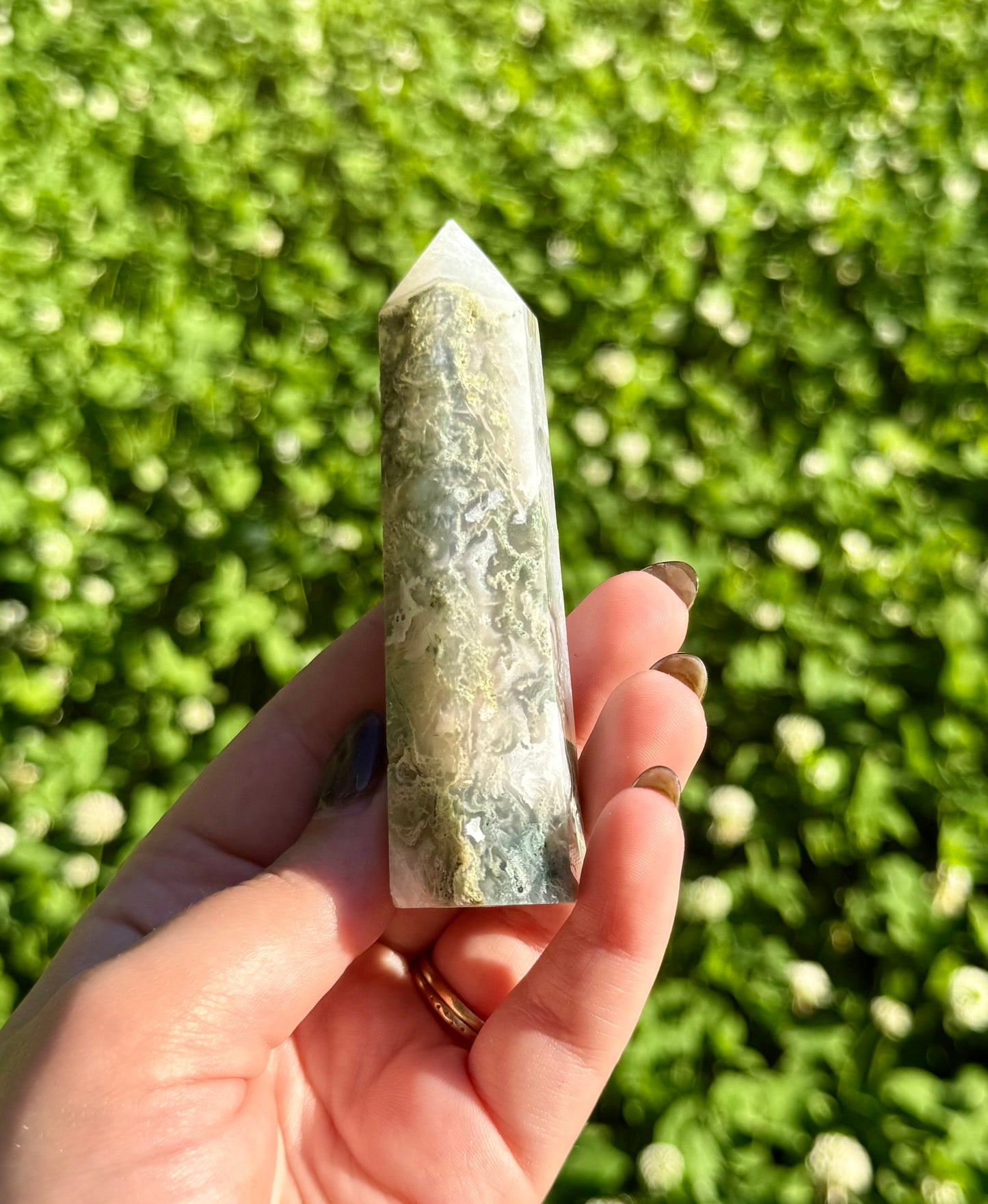 Moss agate tower