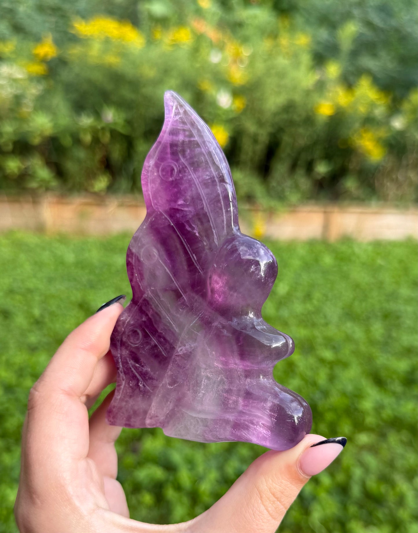 Fluorite fairy carving