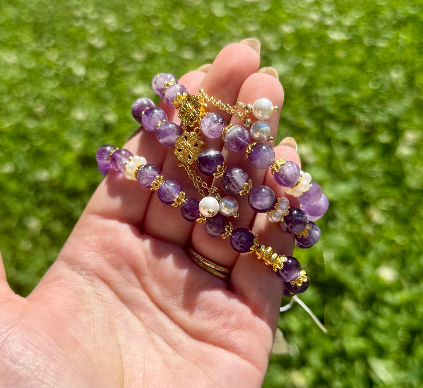 Amethyst charm bracelets