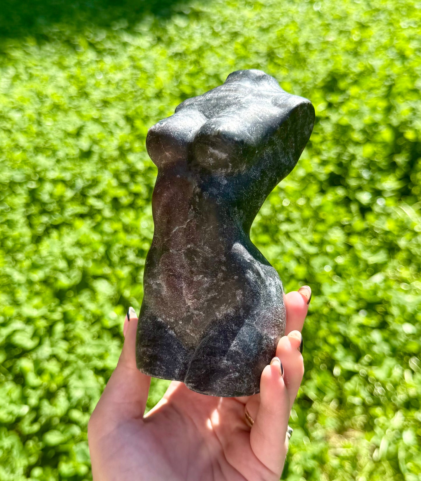 Garnet lady body carving