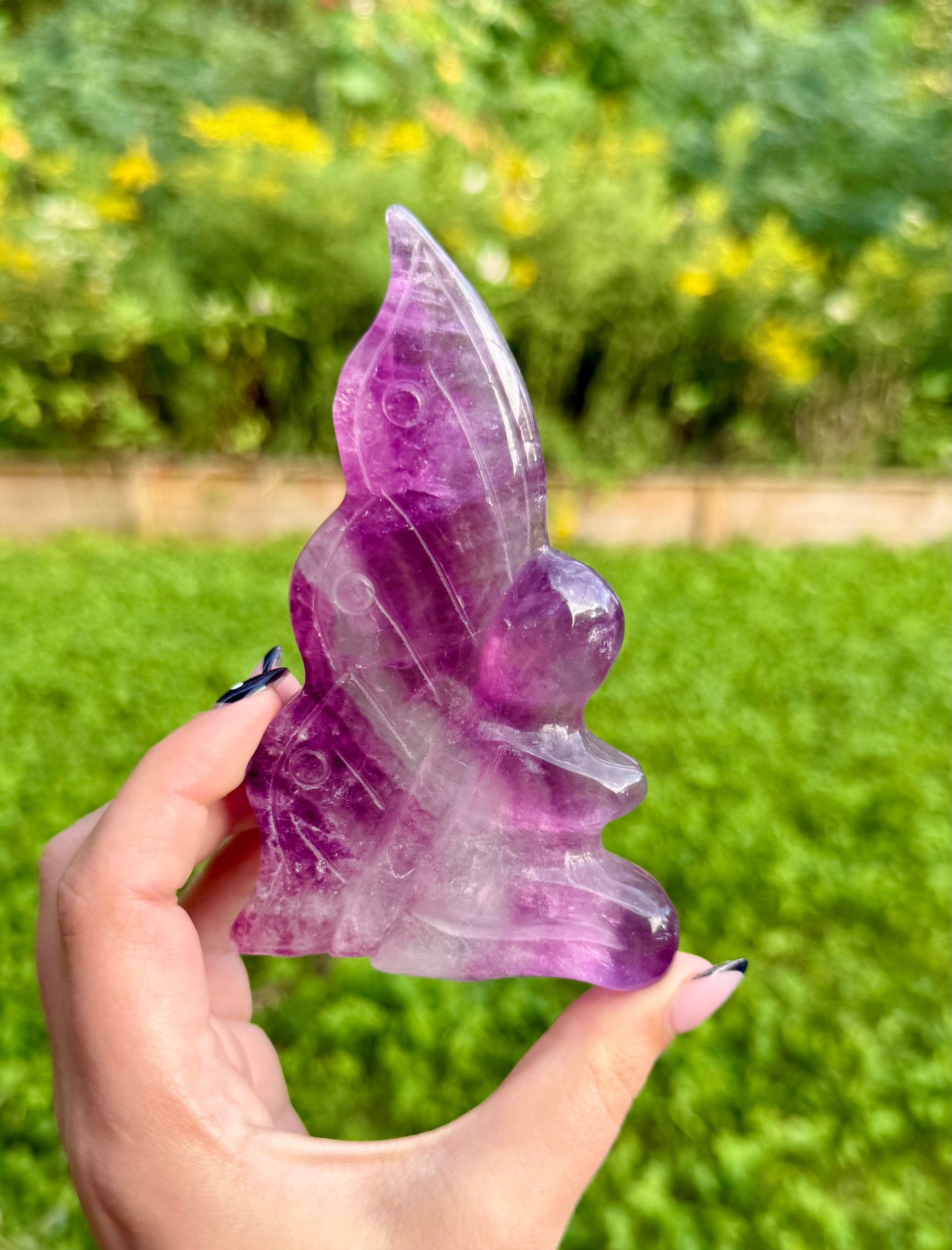 Fluorite fairy carving