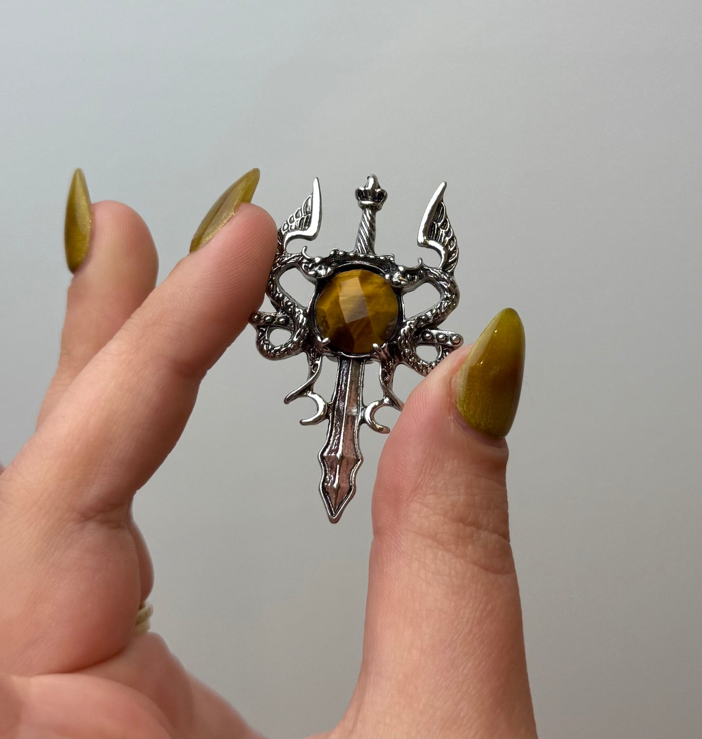 Tigers eye sword pendant