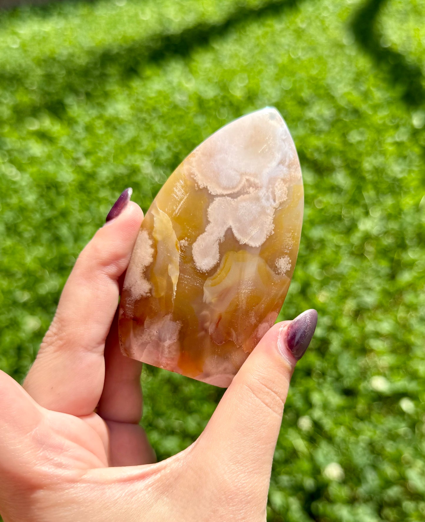 Flower agate tear freeform