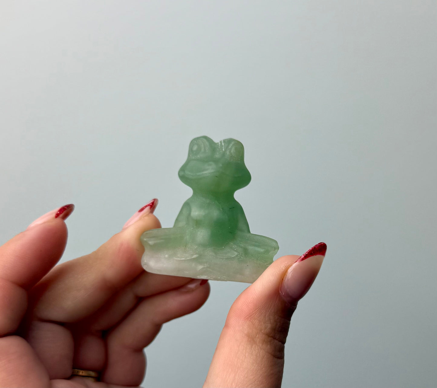 Yoga frog carving