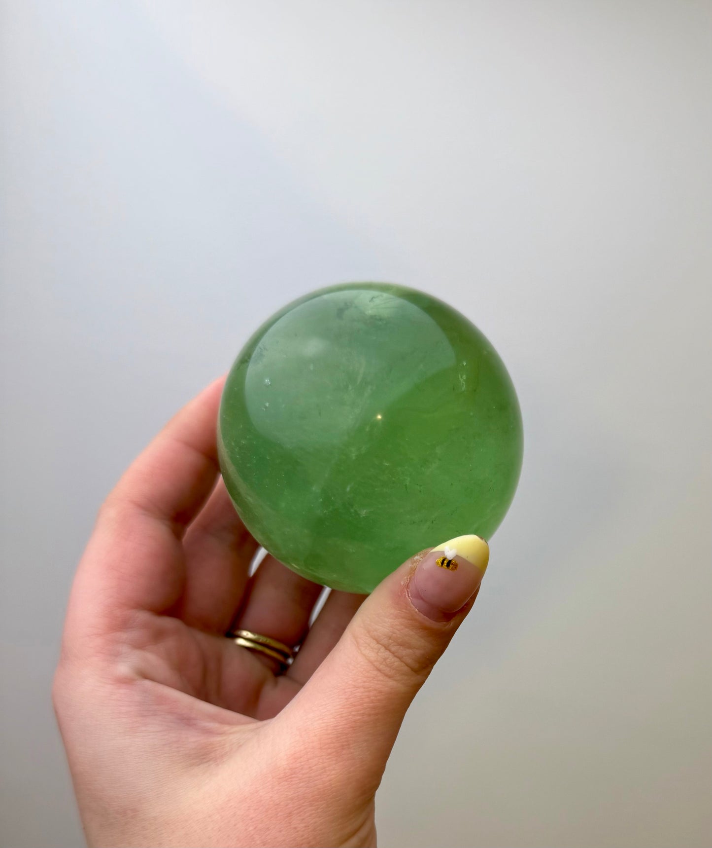 Green fluorite sphere