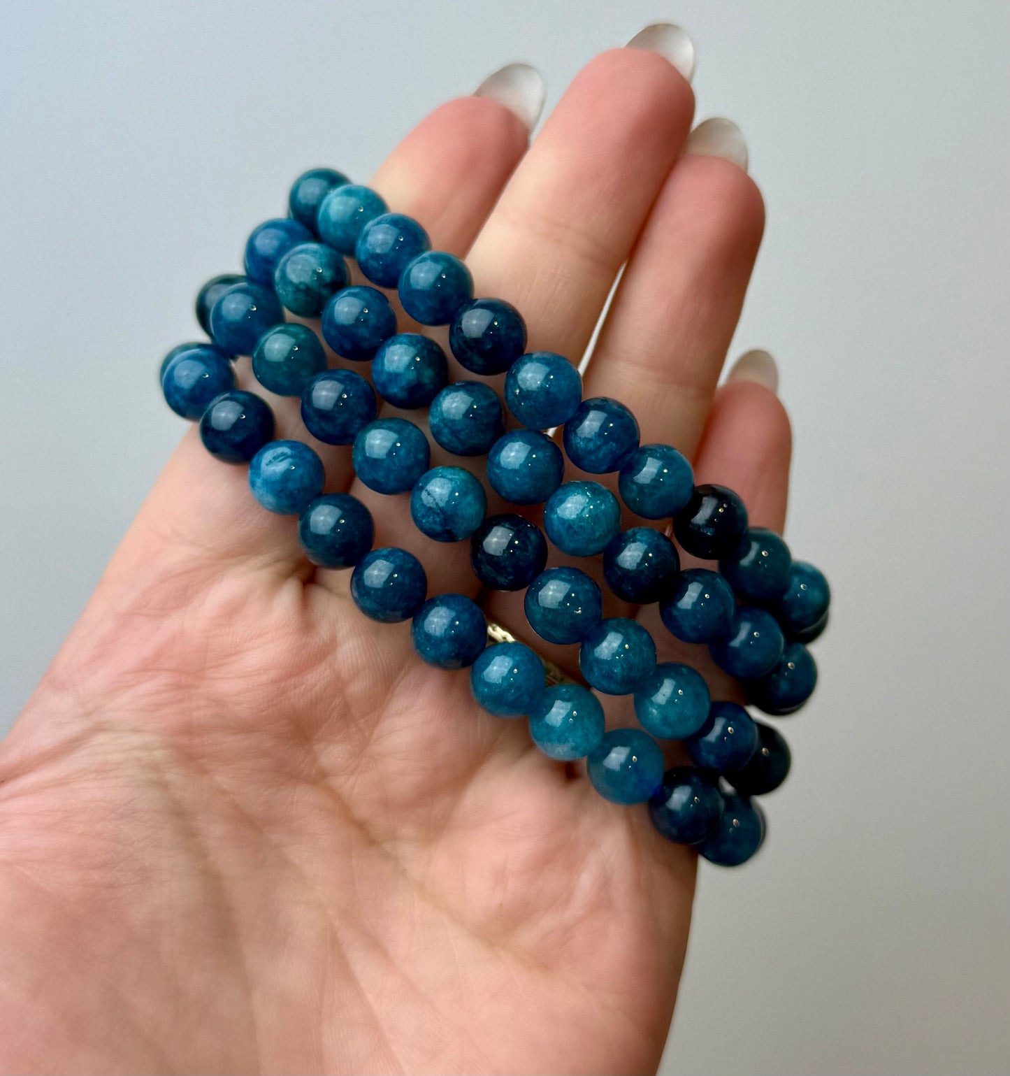 Blue apatite bracelets