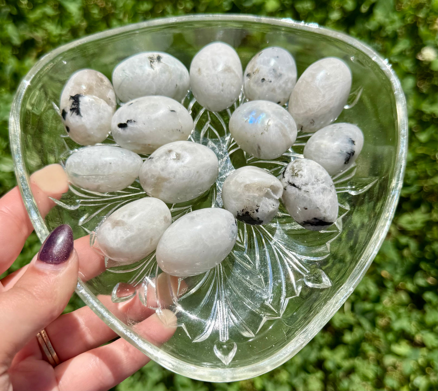 Rainbow moonstone tumbles