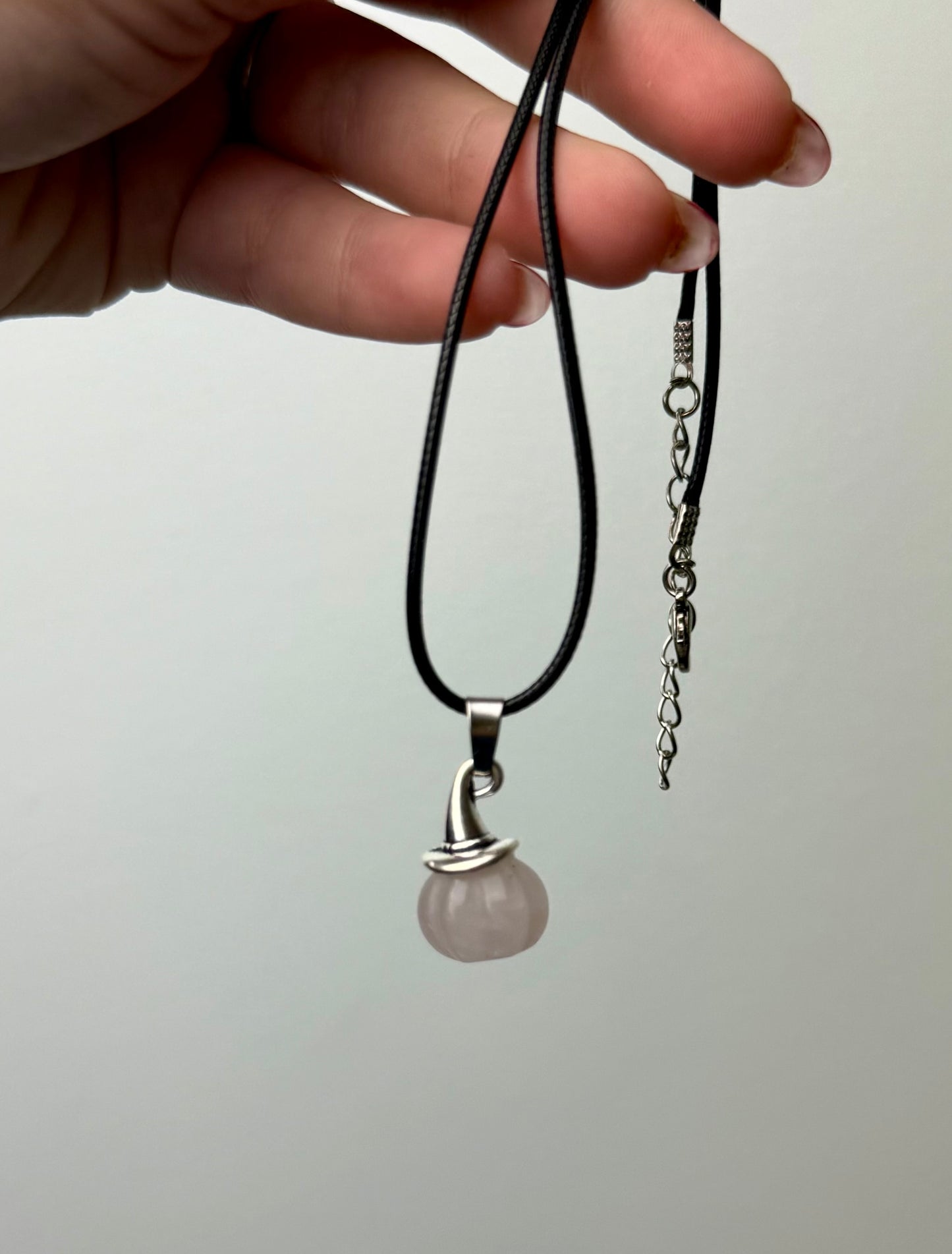 Rose quartz pumpkin necklace