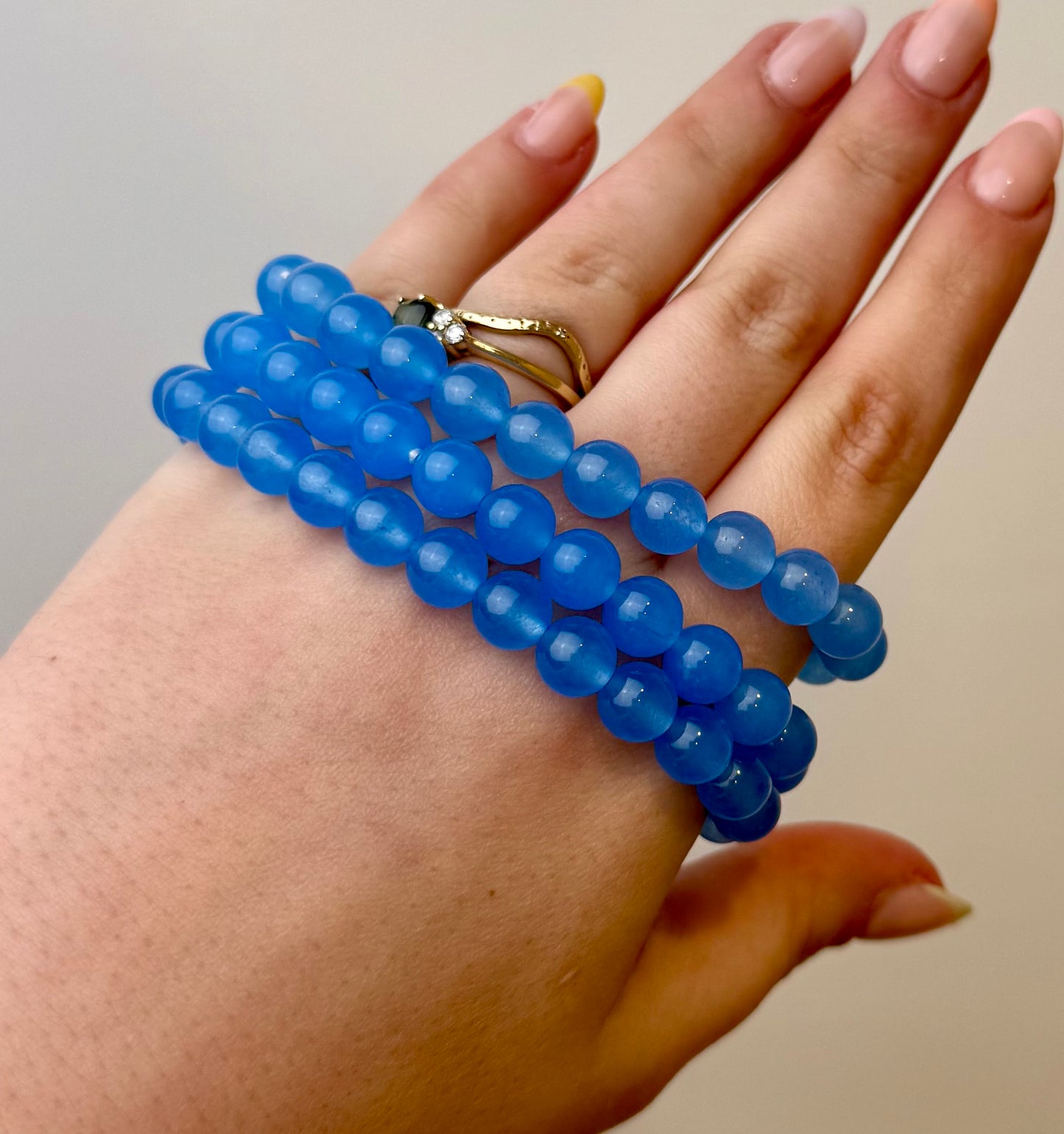 Dyed chalcedony bracelets