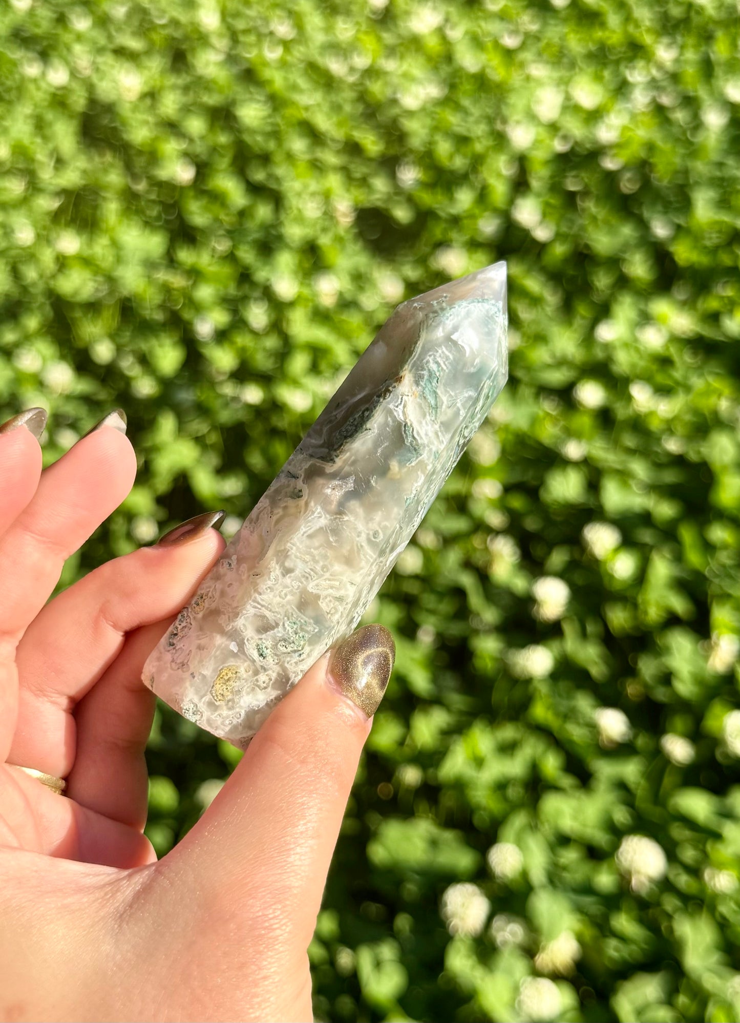 Moss agate tower