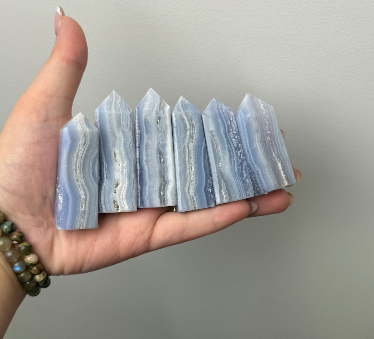 Blue lace agate towers