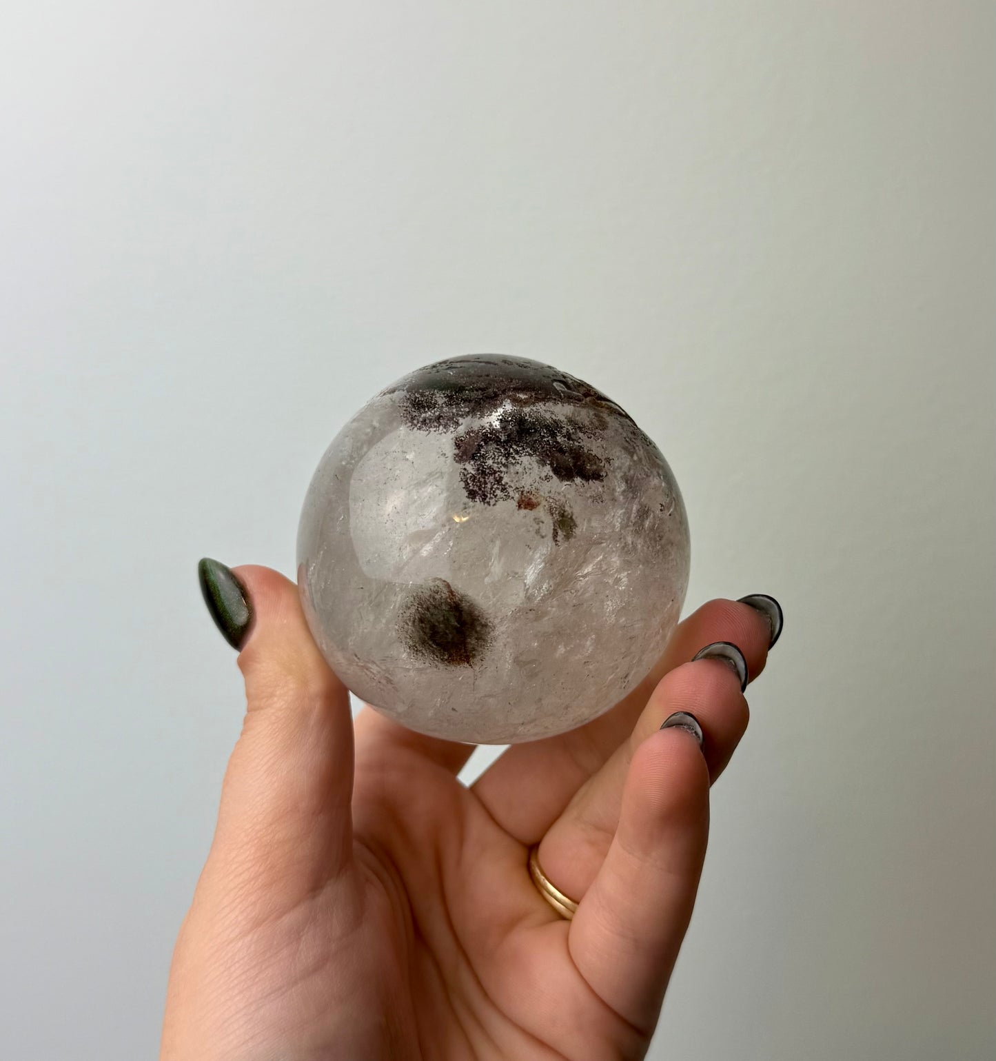 Imperfect garden quartz sphere