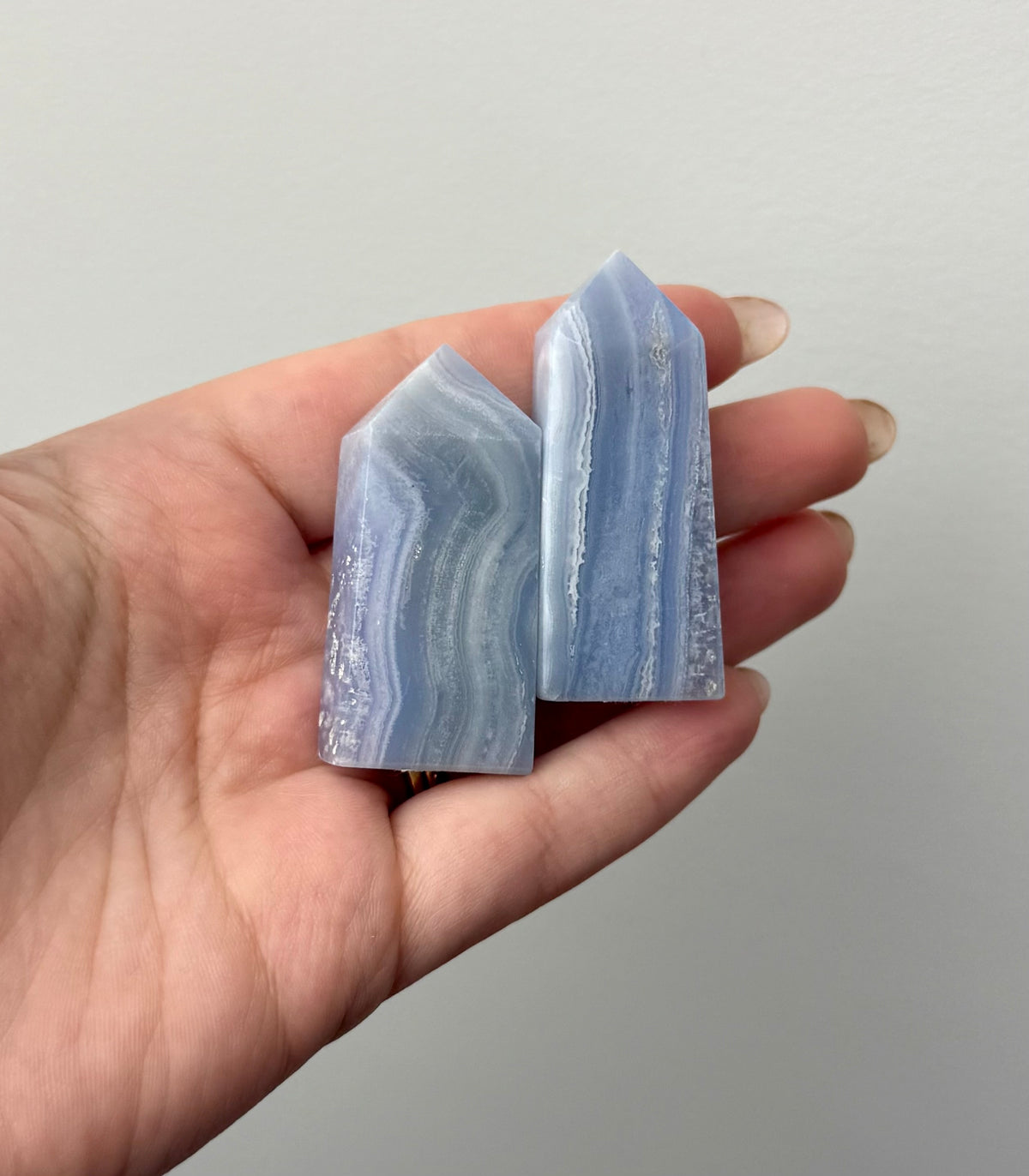 Blue lace agate towers