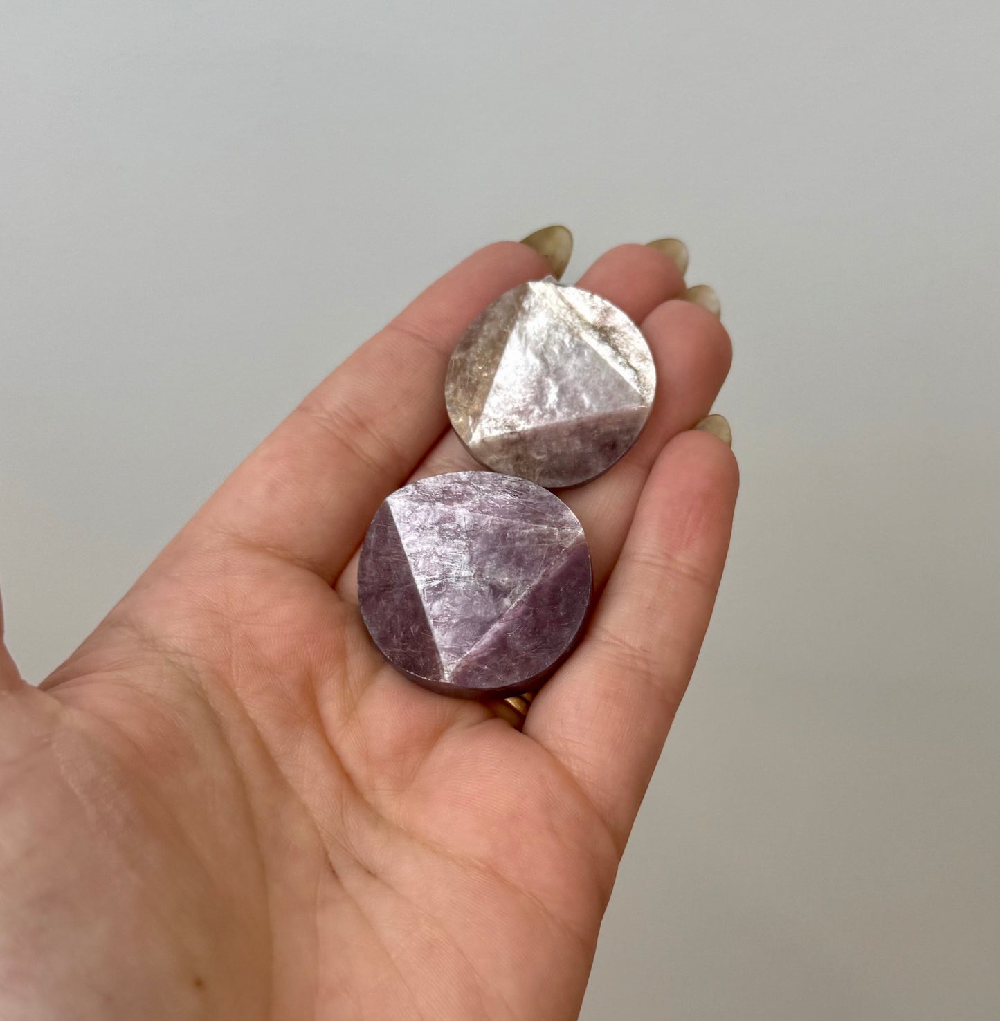 Gem lepidolite/purple mica carvings