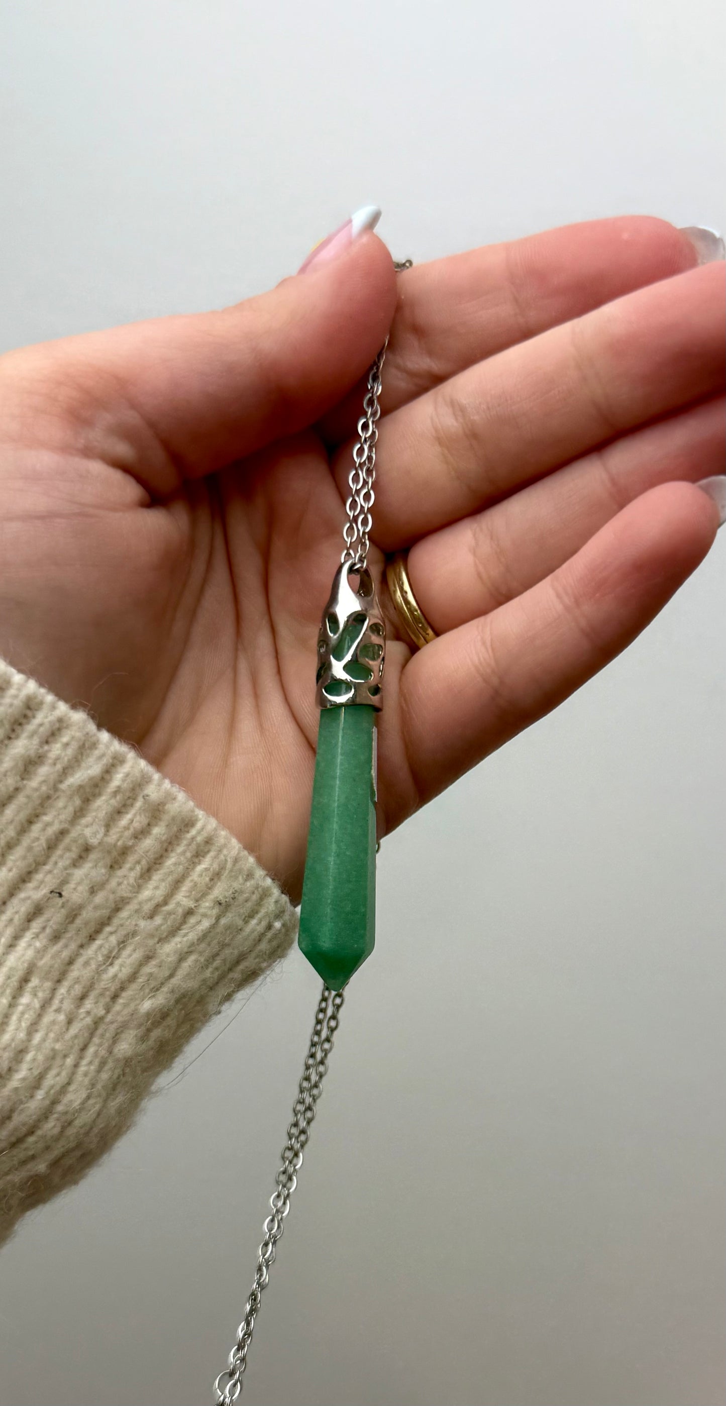 Green aventurine necklace thrifted find