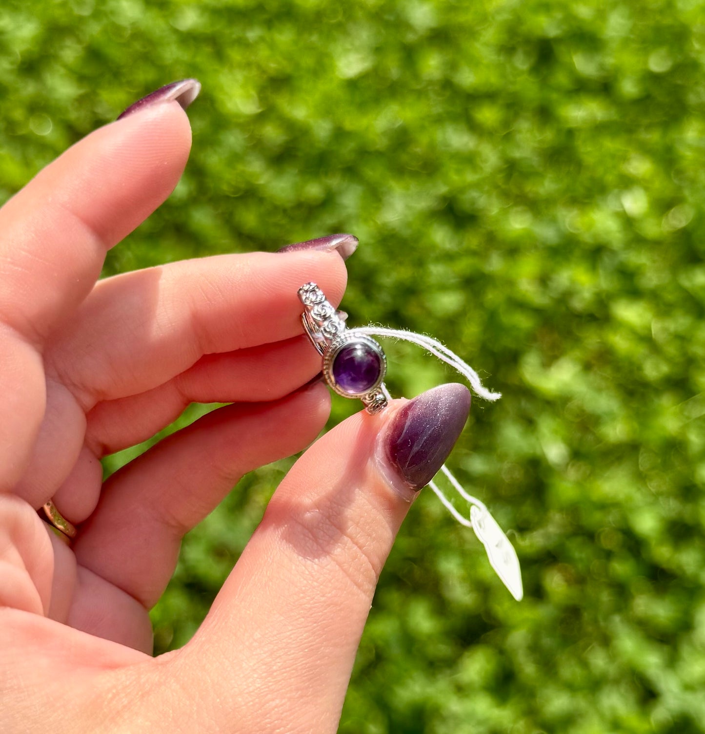 Amethyst adjustable ring