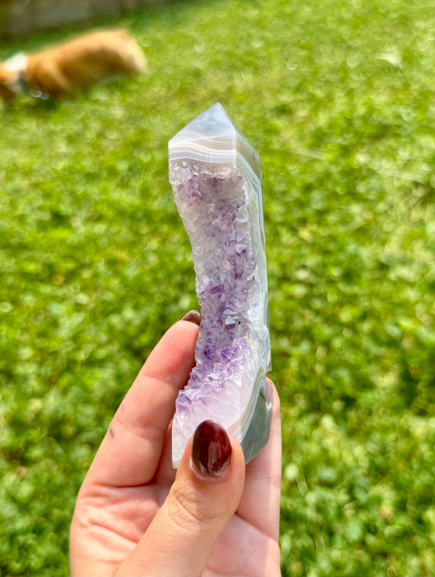 Amethyst agate tower