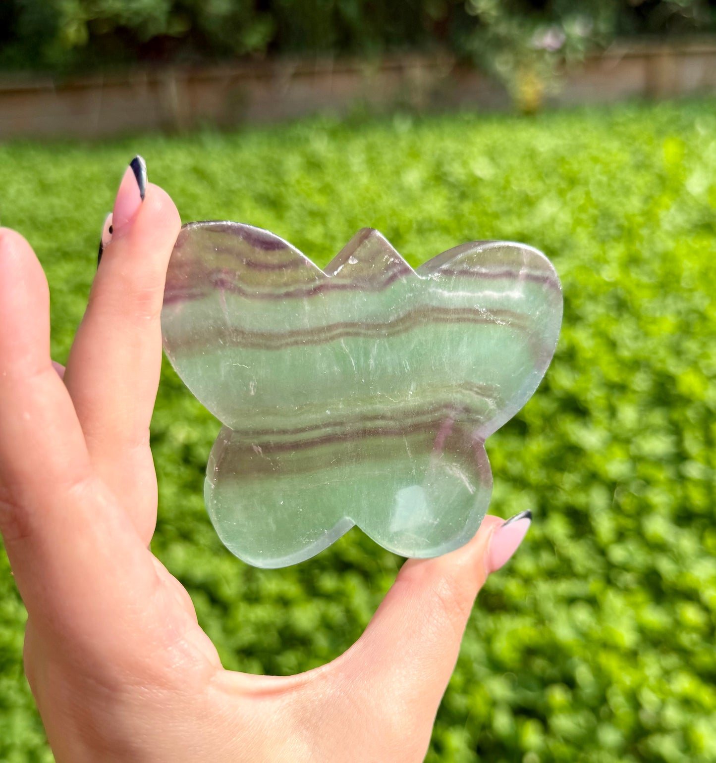 Fluorite butterfly carving