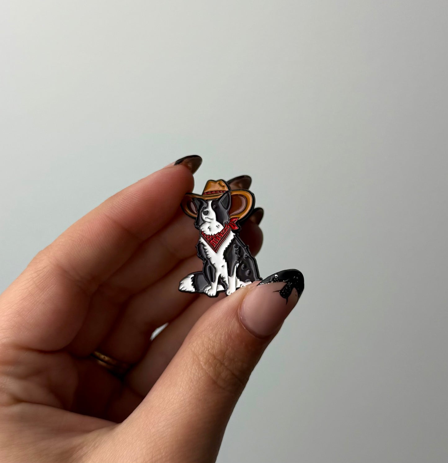 Dog cowboy enamel pin