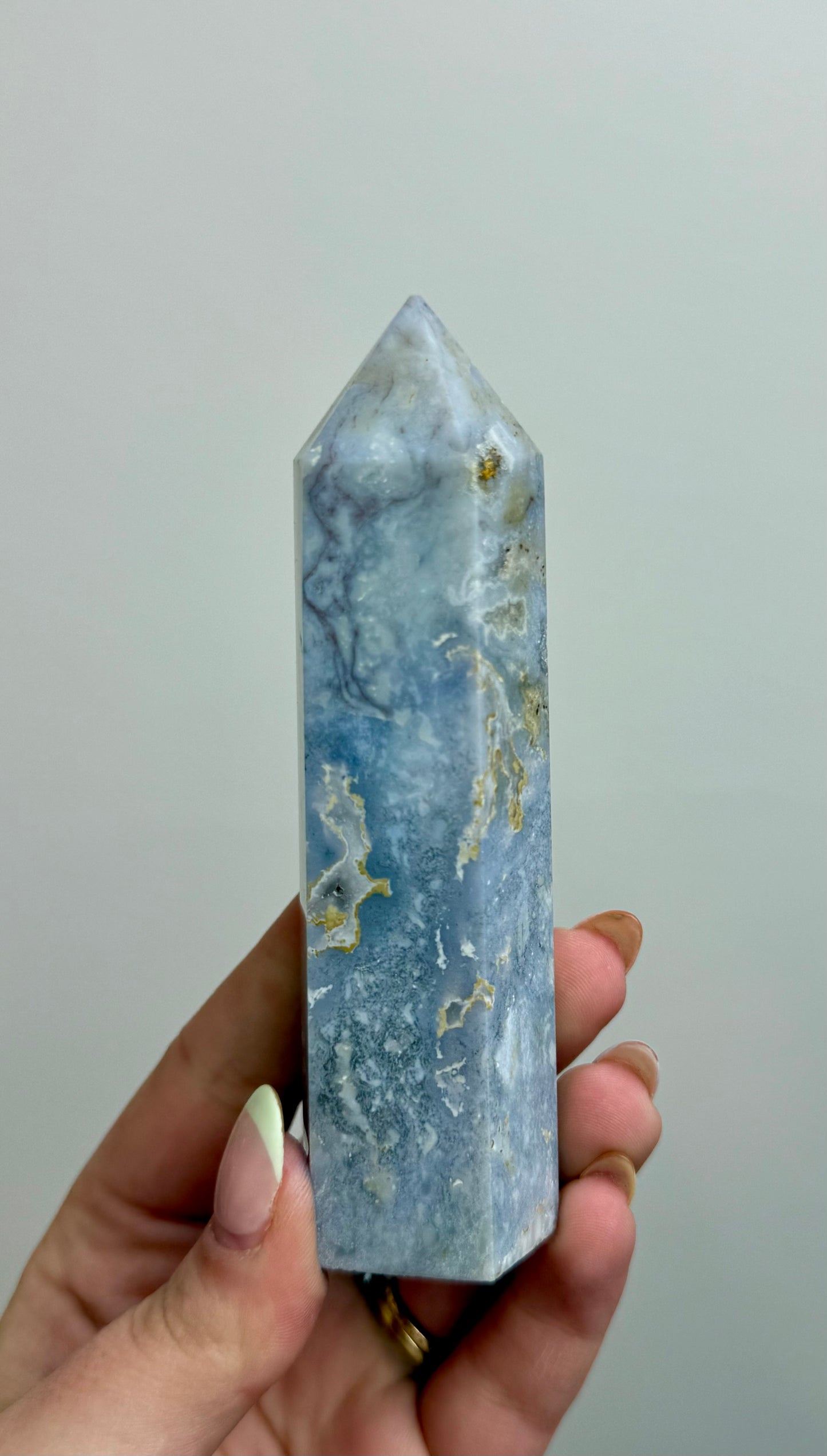 Imperfect pastel moss agate tower