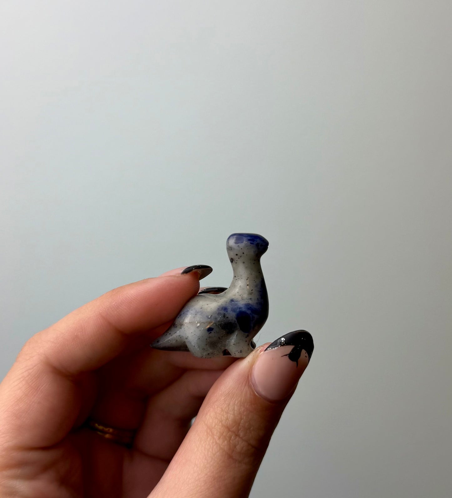 Sodalite dinosaur carving