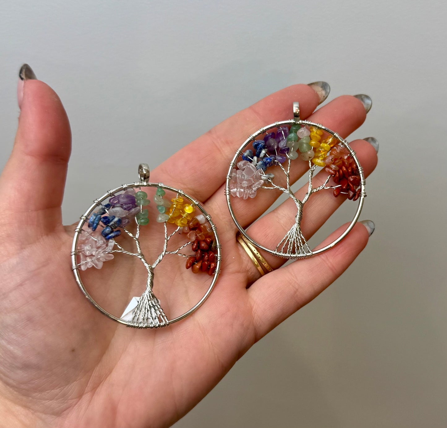 Chakra rainbow tree pendants